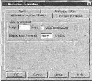   Animation properties  Animation Loop and Speed